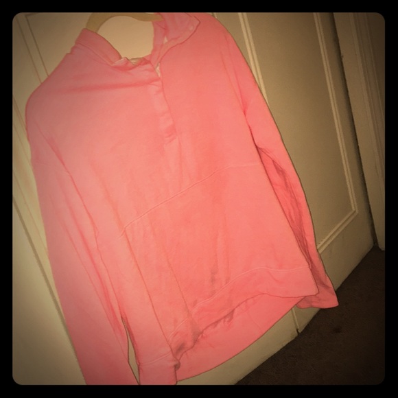 Coral button up crew neck/sweatshirt with collar - Picture 1 of 2
